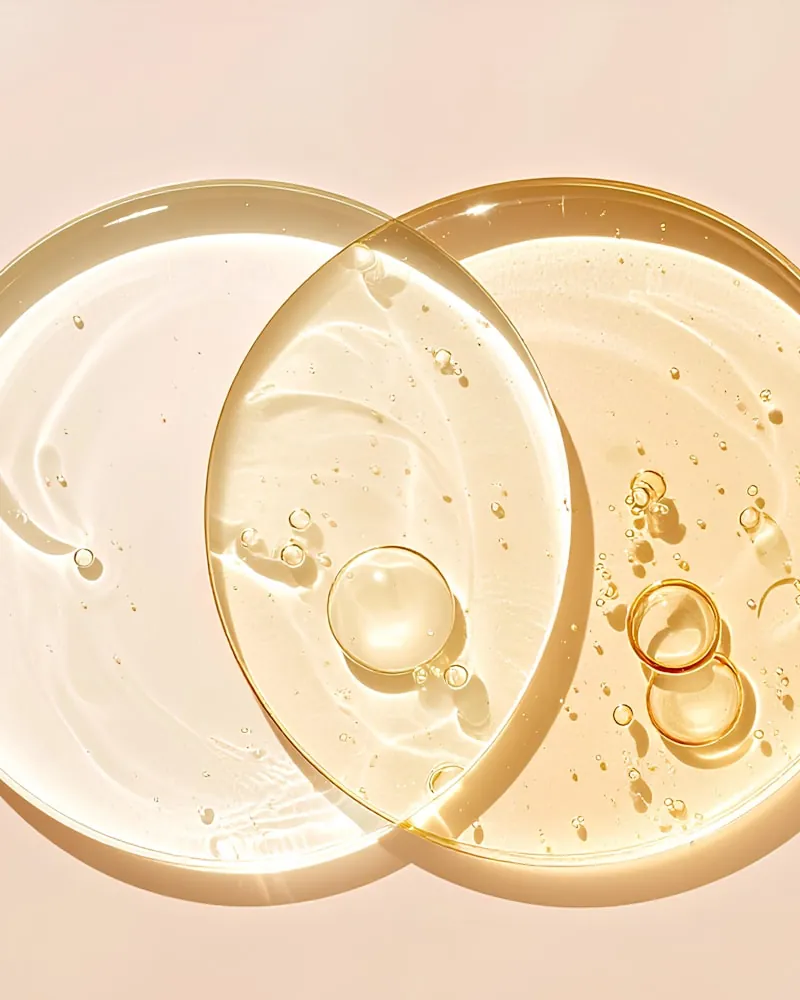 A drop of serum spreading on skin
